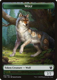 Wolf Token - Theros Beyond Death (THB) #11 - Token Magic: The Gathering Trading Card