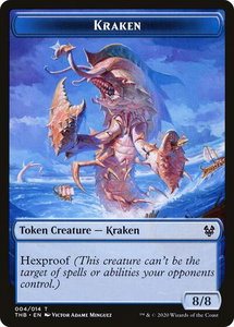 Kraken Token - Theros Beyond Death (THB) #4 - Token Magic: The Gathering Trading Card