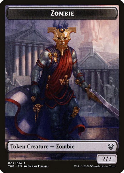 Zombie Token trading card from Theros Beyond Death Zombie Token - Theros Beyond Death Magic: The Gathering trading card