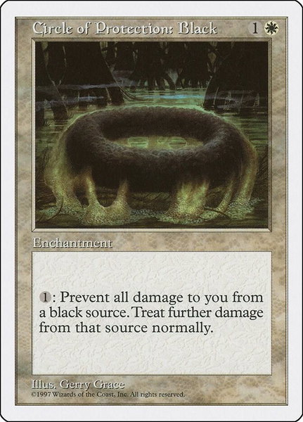 Circle of Protection: Black trading card from Fifth Edition Circle of Protection: Black - Fifth Edition Magic: The Gathering trading card