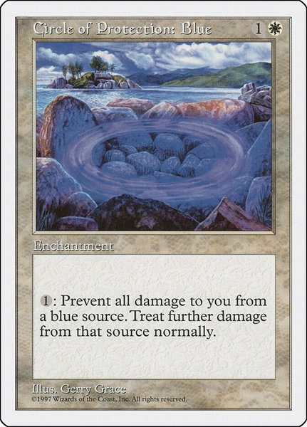 Circle of Protection: Blue trading card from Fifth Edition Circle of Protection: Blue - Fifth Edition Magic: The Gathering trading card