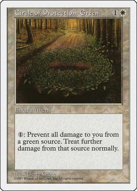 Circle of Protection: Green - Fifth Edition Magic: The Gathering trading card