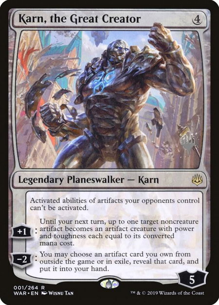Karn, the Great Creator - Promo Pack: Theros Beyond Death Magic: The Gathering trading card