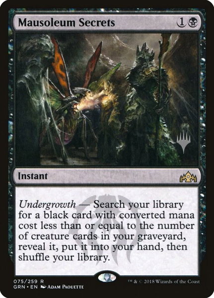 Mausoleum Secrets trading card from Promo Pack: Theros Beyond Death Mausoleum Secrets - Promo Pack: Theros Beyond Death Magic: The Gathering trading card