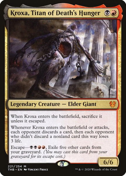 Kroxa, Titan of Death's Hunger trading card from Promo Pack: Theros Beyond Death Kroxa, Titan of Death's Hunger - Promo Pack: Theros Beyond Death Magic: The Gathering trading card