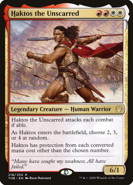 Haktos the Unscarred trading card from Promo Pack: Theros Beyond Death Haktos the Unscarred - Promo Pack: Theros Beyond Death Magic: The Gathering trading card