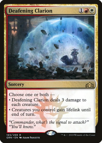 Deafening Clarion trading card from Promo Pack: Theros Beyond Death Deafening Clarion - Promo Pack: Theros Beyond Death Magic: The Gathering trading card