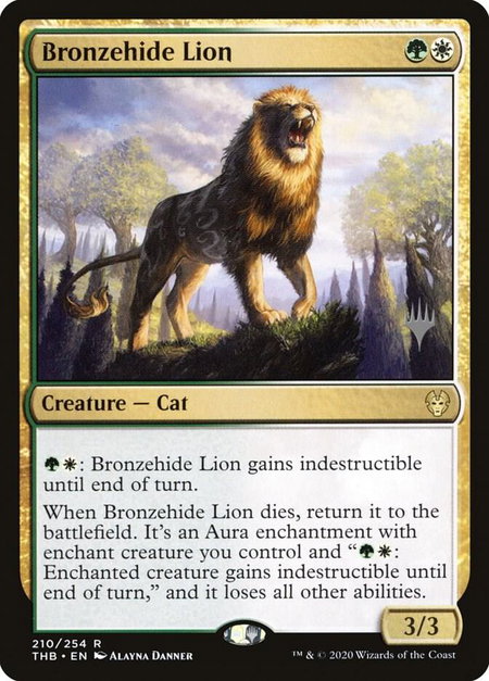Bronzehide Lion - Promo Pack: Theros Beyond Death Magic: The Gathering trading card