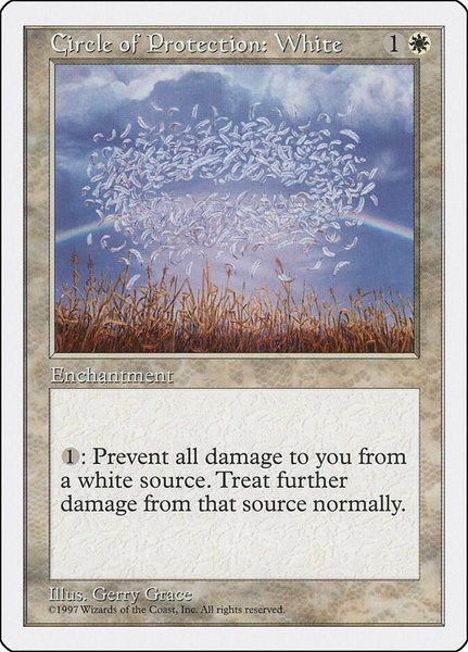 Circle of Protection: White trading card from Fifth Edition Circle of Protection: White - Fifth Edition Magic: The Gathering trading card