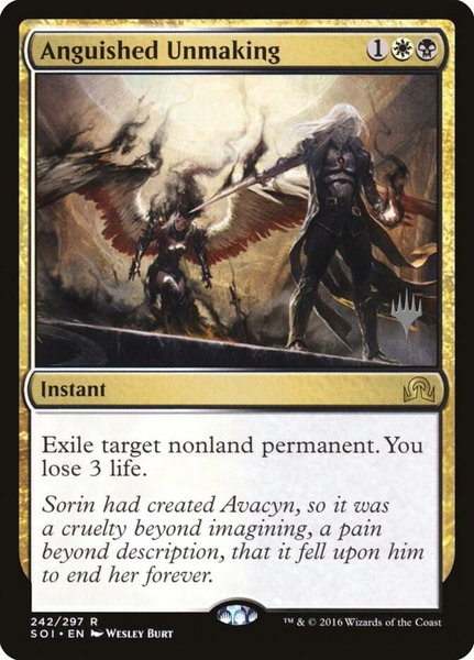 Anguished Unmaking trading card from Promo Pack: Theros Beyond Death Anguished Unmaking - Promo Pack: Theros Beyond Death Magic: The Gathering trading card
