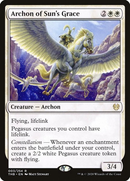 Archon of Sun's Grace trading card from Promo Pack: Theros Beyond Death Archon of Sun's Grace - Promo Pack: Theros Beyond Death Magic: The Gathering trading card