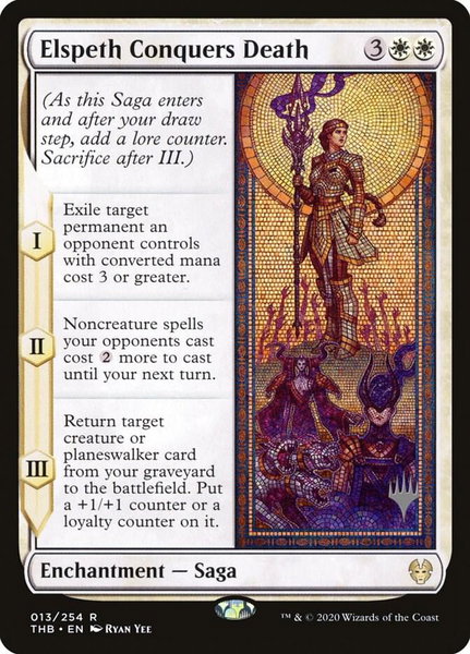 Elspeth Conquers Death trading card from Promo Pack: Theros Beyond Death Elspeth Conquers Death - Promo Pack: Theros Beyond Death Magic: The Gathering trading card