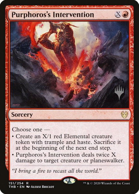 Purphoros's Intervention - Promo Pack: Theros Beyond Death Magic: The Gathering trading card
