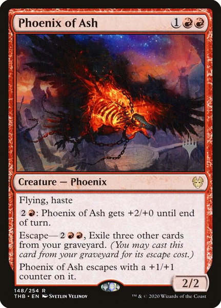 Phoenix of Ash trading card from Promo Pack: Theros Beyond Death Phoenix of Ash - Promo Pack: Theros Beyond Death Magic: The Gathering trading card