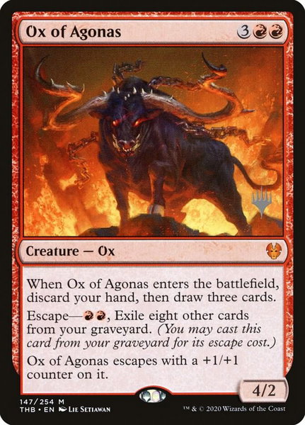 Ox of Agonas trading card from Promo Pack: Theros Beyond Death Ox of Agonas - Promo Pack: Theros Beyond Death Magic: The Gathering trading card