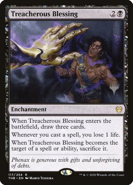 Treacherous Blessing - Promo Pack: Theros Beyond Death Magic: The Gathering trading card