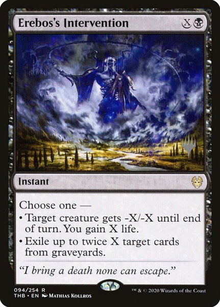 Erebos's Intervention trading card from Promo Pack: Theros Beyond Death Erebos's Intervention - Promo Pack: Theros Beyond Death Magic: The Gathering trading card