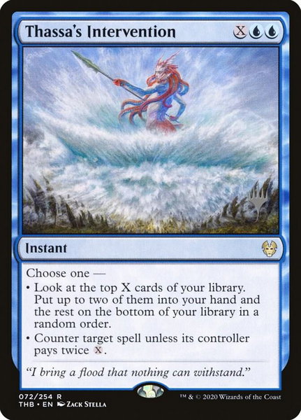 Thassa's Intervention trading card from Promo Pack: Theros Beyond Death Thassa's Intervention - Promo Pack: Theros Beyond Death Magic: The Gathering trading card