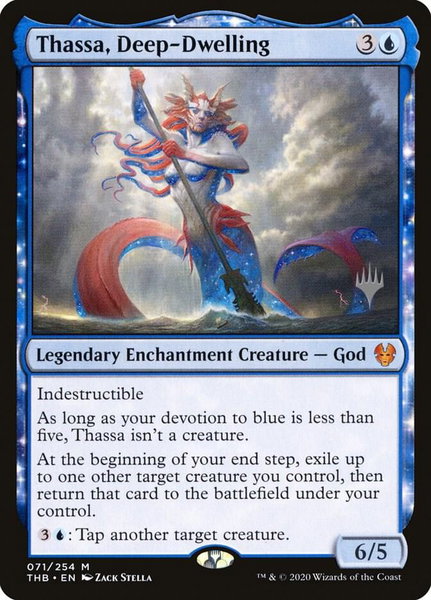 Thassa, Deep-Dwelling trading card from Promo Pack: Theros Beyond Death Thassa, Deep-Dwelling - Promo Pack: Theros Beyond Death Magic: The Gathering trading card