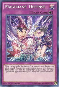 Magicians' Defense - The Dark Side of Dimensions Movie Pack: Secret Edition (MVP1-ENS) #MVP1-ENS28 - Secret Rare YuGiOh Trading Card