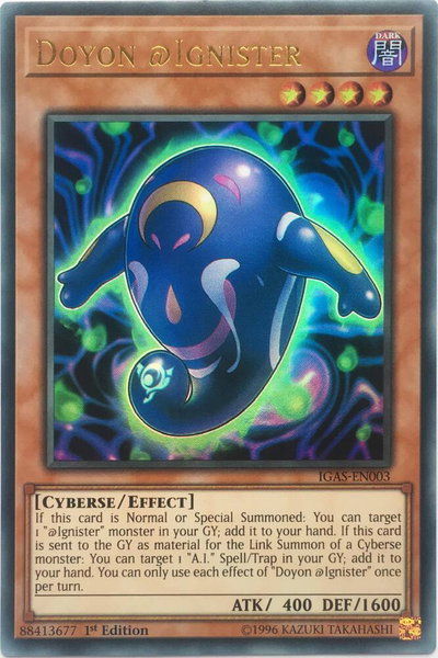Doyon @Ignister trading card from Ignition Assault Doyon @Ignister - Ignition Assault YuGiOh trading card