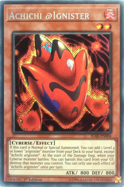 Achichi @Ignister trading card from Ignition Assault Achichi @Ignister - Ignition Assault YuGiOh trading card