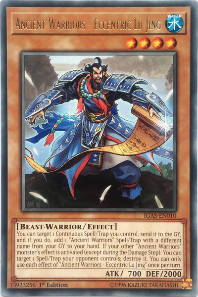 Ancient Warriors - Eccentric Lu Jing trading card from Ignition Assault Ancient Warriors - Eccentric Lu Jing - Ignition Assault YuGiOh trading card