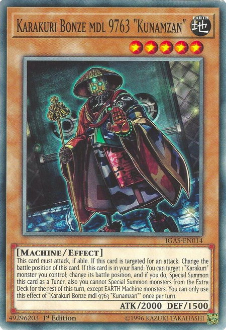 Karakuri Bonze mdl 9763 "Kunamzan" - Ignition Assault YuGiOh trading card