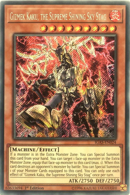 Gizmek Kaku, the Supreme Shining Sky Stag - Ignition Assault YuGiOh trading card