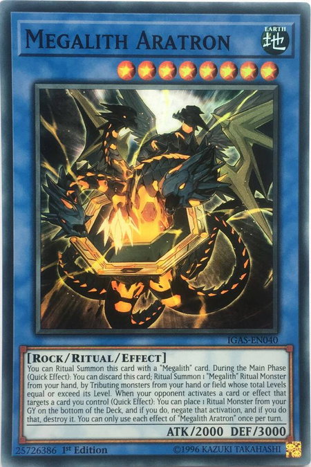 Megalith Aratron - Ignition Assault YuGiOh trading card