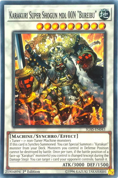 Karakuri Super Shogun mdl 00N "Bureibu" - Ignition Assault YuGiOh trading card