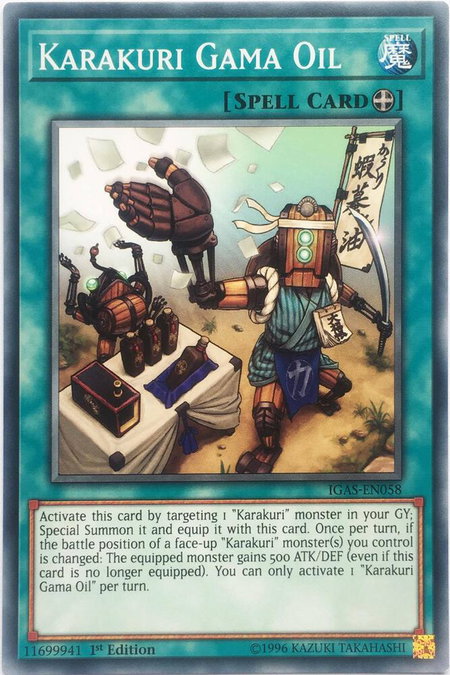 Karakuri Gama Oil - Ignition Assault YuGiOh trading card