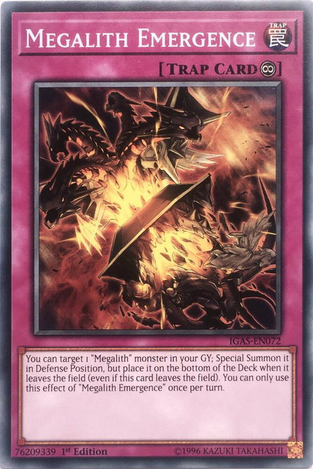 Megalith Emergence - Ignition Assault YuGiOh trading card