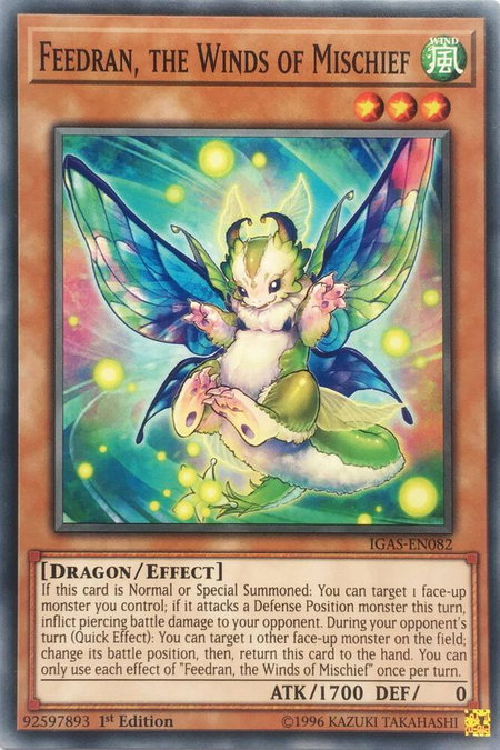 Feedran, the Winds of Mischief - Ignition Assault YuGiOh trading card