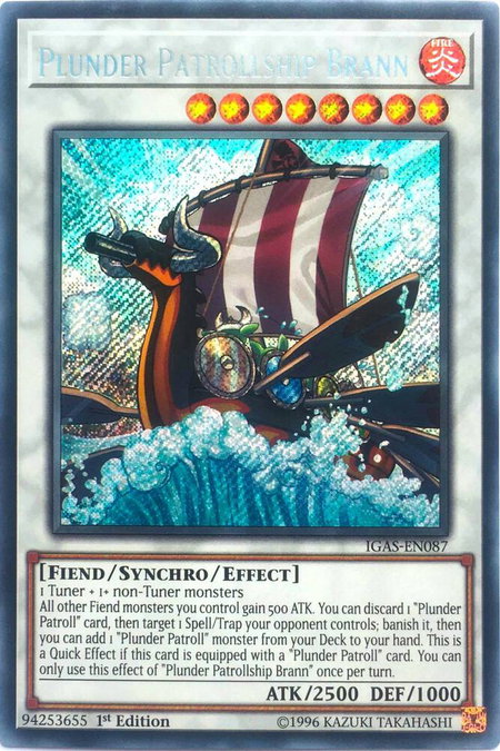Plunder Patrollship Brann trading card from Ignition Assault Plunder Patrollship Brann - Ignition Assault YuGiOh trading card