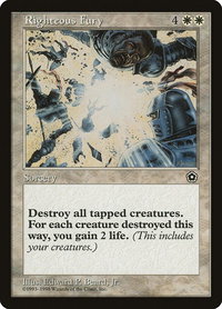 Righteous Fury - Portal Second Age (P02) #21 - Rare Magic: The Gathering Trading Card