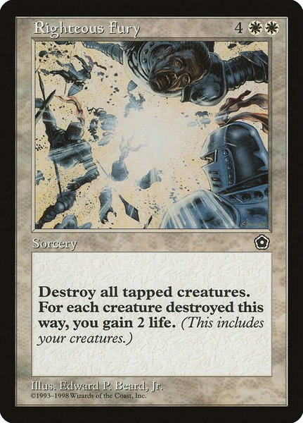 Righteous Fury trading card from Portal Second Age Righteous Fury - Portal Second Age Magic: The Gathering trading card