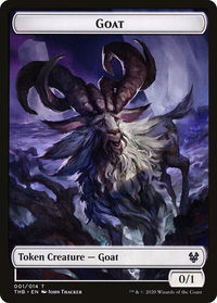 Goat // Satyr Double-Sided Token - Theros Beyond Death (THB) #1 // 9 - Token Magic: The Gathering Trading Card