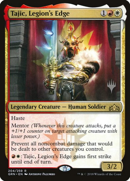 Tajic, Legion's Edge trading card from Promo Pack: Theros Beyond Death Tajic, Legion's Edge - Promo Pack: Theros Beyond Death Magic: The Gathering trading card
