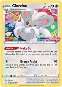 Cinccino - SWSH009 (Prerelease) [Staff] - SWSH: Sword & Shield Promo Cards (SWSD) #SWSH009 - Promo Pokémon Trading Card