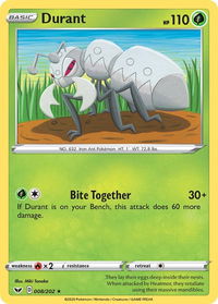 Durant - SWSH01: Sword & Shield Base Set (SWSH01) #008/202 - Rare Pokémon Trading Card