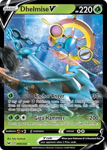 Dhelmise V - SWSH01: Sword & Shield Base Set (SWSH01) #009/202 - Ultra Rare Pokémon Trading Card