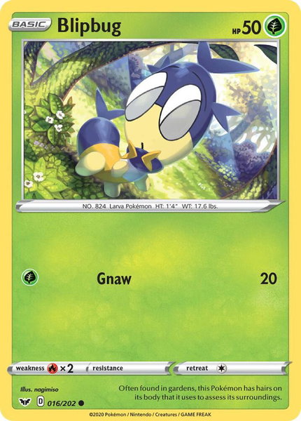 Blipbug (016) trading card from SWSH01: Sword & Shield Base Set Blipbug (016) - SWSH01: Sword & Shield Base Set Pokémon trading card
