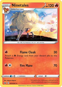 Ninetales - SWSH01: Sword & Shield Base Set (SWSH01) #023/202 - Rare Pokémon Trading Card