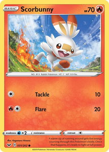 Scorbunny (031) - SWSH01: Sword & Shield Base Set (SWSH01) #031/202 - Common Pokémon Trading Card