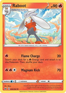 Raboot (032) - SWSH01: Sword & Shield Base Set (SWSH01) #032/202 - Uncommon Pokémon Trading Card