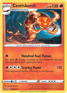 Centiskorch - SWSH01: Sword & Shield Base Set (SWSH01) #039/202 - Rare Pokémon Trading Card