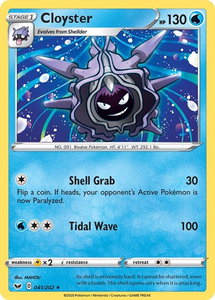 Cloyster - SWSH01: Sword & Shield Base Set (SWSH01) #041/202 - Rare Pokémon Trading Card
