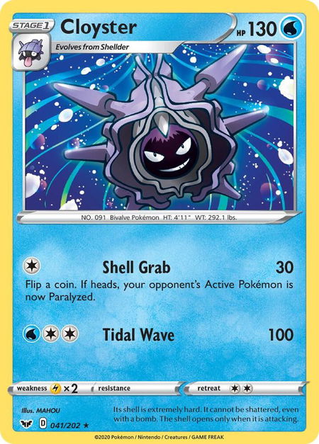 Cloyster - SWSH01: Sword & Shield Base Set Pokémon trading card