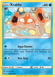 Krabby (042) - SWSH01: Sword & Shield Base Set (SWSH01) #042/202 - Common Pokémon Trading Card